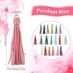 20スタイルのイミテーションレザータッセルペンダント20個  プラスチックループ付き  ミックスカラー  110x14~15mm  穴：4mm  1個/スタイル&nbsp;FIND-CJ0003-35