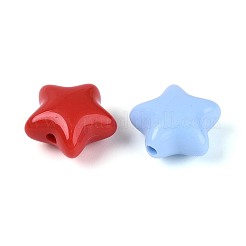 不透明なアクリルビーズ  スター  ミックスカラー  20.5~21x22.5x12.5mm  穴：3mm  約267個/500g&nbsp;SACR-T017-69M