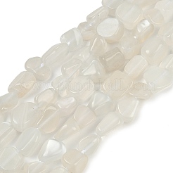ナチュラル ホワイト ムーンストーン ナゲット ビーズ 連売り  タンブルストーン  5~10x6~7x3~7mm  穴：1mm  約14.9インチ〜15.7インチ&nbsp;G-J335-45