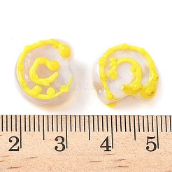 手作りランプワークビーズ  巻き貝  きいろ  14~15x14~15.5x8.5~9.5mm  穴：1.6~1.8mm&nbsp;LAMP-D303-08C