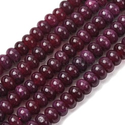 天然石ホワイトジェイドビーズ連売り  染め  滑らかなロンデル  パープル  8x5mm  穴：1mm  約73~76個/連  14.57~15.16''（37~38.5センチメートル）&nbsp;G-E507-01-04