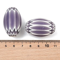 手作りミッレフィオーリガラスビーズ  シェブロンビーズ  オーバル  ダークスレートブルー  35~36.5x22~23.5mm  穴：5x4~7mm&nbsp;GL-CBAAE72-01B-04