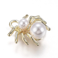 合金ジュエリー アクリル ペンダント  カン付き  クモ  ライトゴールド  15x14.5x7mm  穴：2mm&nbsp;X-PALLOY-Z001-23LG