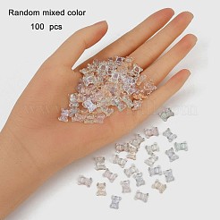 透明レジンカボション100個  グリッターパウダー付き  クマ  ミックスカラー  10x8x3mm&nbsp;CRES-FP0001-14