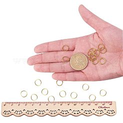 真鍮製オープンタイプ丸カン  ラウンド  ゴールドカラー  10x1mm  18ゲージ  内径約8mm  約260個/袋&nbsp;KK-PH0006-10mm-G