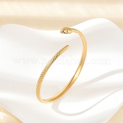 女性用304ステンレススチールカフバングル  18KGP本金メッキ  内径：2インチ（5.1cm）&nbsp;BJEW-B120-01G-03
