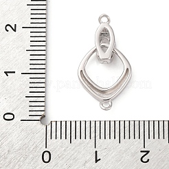 スターリングシルバーコードエンド/チップ x 925  正方形  ロジウムメッキ  プラチナ  21.5mm&nbsp;STER-D303-01P