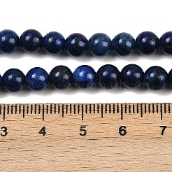 天然石ラピスラズリビーズ連売り  染め  ラウンド  6mm  穴：1mm  約58個/連  15''（38.1センチメートル）&nbsp;G-OC0001-77