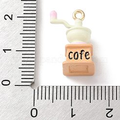 合金エナメルチャーム  コーヒーメーカーのチャーム  ゴールドカラー  ホワイト  18x13x8mm  穴：1.5mm&nbsp;AL-CBA02ED-02G-C