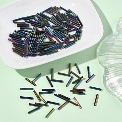 ガラスのラッパビーズ 10g  透明色  透明  12x2mm  穴：0.5mm&nbsp;SEED-YW0002-97