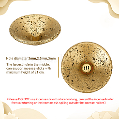 セメントと真鍮の香炉ホルダー  アロマセラピー炉家の装飾  ゴールド  34~120.5x43mm&nbsp;AJEW-WH0596-609