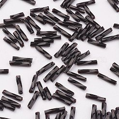 ガラスツイストビューグルビーズ  不透明色  ブラック  5x2mm  穴：0.5mm  約16000個/袋&nbsp;SEED-E002-5mm-849