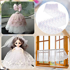 5ヤードのポリエステル刺繍シェルレースリボン  衣類の装飾  カラフル  6~6-3/4インチ（153~170mm）&nbsp;OCOR-BC0006-66B