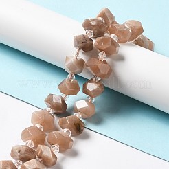 天然石サンストーンビーズ連売り  ファセットポリゴン  13~17x10.5~14x7.5~17mm  穴：1~1.2mm  約24~27個/連  15.16~15.55''（38.5~39.5センチメートル）&nbsp;G-B027-A03