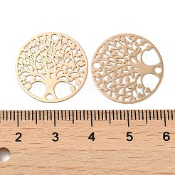 ラックメッキ真鍮製コネクタチャーム  エッチングされた金属装飾  長持ちメッキ  カドミウムフリー＆ニッケルフリー＆鉛フリー  生命の木 リンク  ライトゴールド  20x0.3mm  穴：1.6mm&nbsp;KK-Q792-14LG