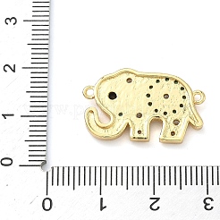 真鍮パヴェのカラフルなキュービックジルコニアの象のリンクコネクターチャーム  16KGP本金メッキ  14.5x23.5x3mm  穴：1.2mm&nbsp;KK-A282-13G
