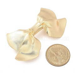 テクスチャ合金ヘアバレッタ  女性のためのヘアアクセサリー  蝶結び  ゴールドカラー  40.5x77.5x14mm&nbsp;AJEW-M043-01G-01