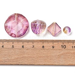 ツートンカラーの透明アクリルビーズ  混合図形  多面カット  パープル  8~25x8~25x4~45mm  穴：1.2~1.6mm&nbsp;OACR-Z041-18