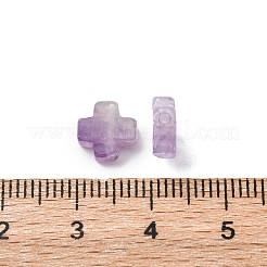 天然石アメジストビーズ  クロス  8x8x3mm  穴：1.2mm&nbsp;G-K369-04G
