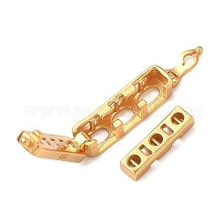スターリングシルバーのキュービックジルコニアツイスタークラスプ925個  長方形  18KGP本金メッキ  16x4x6.5mm&nbsp;STER-WH0007-28B-G