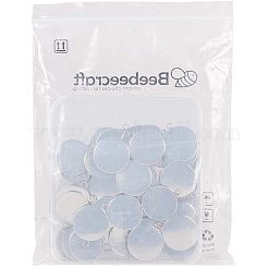 304ステンレススチールペンダントカボションセッティング  フラットラウンド  ステンレス鋼色  トレイ：25mm  32x28x1mm  穴：2mm  50個/箱&nbsp;STAS-NB0001-03P