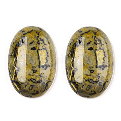 ナチュラルリップルジャスパーカボション  オーバル  染め  30x20x7mm&nbsp;G-C028-04B