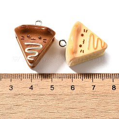 かわいい不透明樹脂ペンダント  クレープケーキ  カン付き  ミックスカラー  23x21x15mm  穴：2mm&nbsp;RESI-S014-01