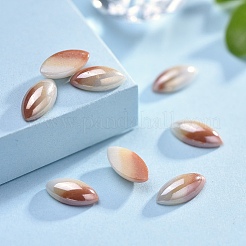 不透明ガラスカボション  縞模様  トライカラーストライプ  馬の目  カラフル  10x5x3mm&nbsp;GGLA-S038-03C-5x10