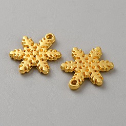合金チャーム  スノーフレーク  ゴールドカラー  16.5x13x2mm  穴：1.2mm&nbsp;FIND-WH20003-24G