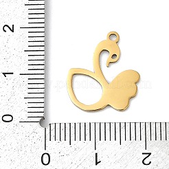 ステンレスペンダント201個  白鳥チャーム  18KGP本金メッキ  17x14.5x1mm  穴：1.4mm&nbsp;STAS-F316-32C-G
