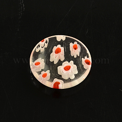 手作りミッレフィオーリガラスカボション  半円/ドーム  ミックスカラー  18x3.5mm&nbsp;LK-R006-07