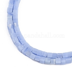 染色された合成白翡翠模造青レース瑪瑙ビーズ連売り  キューブ  3.5x3.5x3.5mm  穴：0.7mm  約110個/連  15.16''（38.5センチメートル）&nbsp;G-B129-A02-01