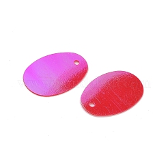 PVCペンダント1875個  オーバルチャーム  ピンク  19x13x0.5mm  穴：1.4mm&nbsp;PVC-XCP0001-04