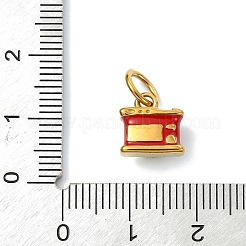 304ステンレススチールエナメルペンダント  ゴールドカラー  レッド  カメラチャーム  9.5x9.5x6mm  穴：5mm&nbsp;STAS-A145-01H-G