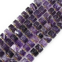 天然の縞模様のアメジストビーズ連売り  コラム  シードビーズで  9.5~11x5.5~7mm  穴：1mm  約40~47個/連  15.75''（40cm）〜15.94''（40.5cm）&nbsp;G-K245-C02-08
