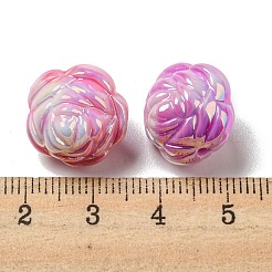 UVメッキアクリルビーズ  花  ミックスカラー  15x16x15mm  穴：2mm&nbsp;PACR-C006-14