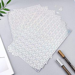 A4 防水 pvc 自己接着レーザー ステッカー  星の模様  diyカードクラフト紙用  長方形  銀  30x21cm&nbsp;AJEW-WH0152-64