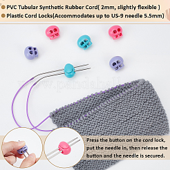 3m中空パイプPVC管状合成ゴムコード  プラスチックコードロック付き  ミックスカラー  21x2~22.5x18mm  穴：5.5mm  ゴム紐：3色  2個/カラー  6個。&nbsp;DIY-NB0012-60B