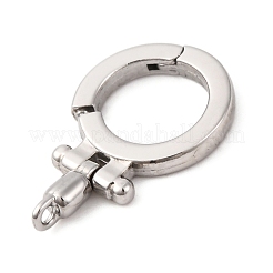 304ステンレススチールツイスタークラスプ  リング  ステンレス鋼色  19.5x12x2mm  穴：1.2mm  内径：8mm&nbsp;X-STAS-S187-01P