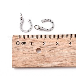 変色しにくい304ステンレススチールチャーム  馬蹄  ステンレス鋼色  13x10x1mm  穴：3mm&nbsp;LS-STAS-S105-T519S