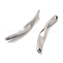 変色防止202ステンレススチールコネクタチャーム  ツイストバー  ステンレス鋼色  43.5x5.5x2mm  穴：2.5mm&nbsp;STAS-R138-01P