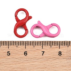 スプレー塗装された合金カニカン  数8  ミックスカラー  18x10.5x4.5mm  穴：5mm&nbsp;AL-CBAA02B-02