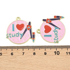 合金エナメルチャーム  言葉のチャーム  ゴールドカラー  カラフル  27x27.5x1mm  穴：1.8mm&nbsp;ENAM-L055-01K-01