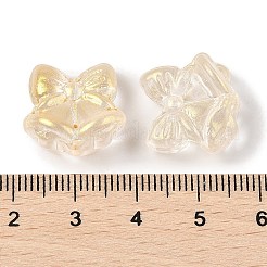 透明スプレーペイントガラスビーズ  クリスマス鐘  ライトカーキ  15.5x16.5x10.5mm  穴：1.4mm&nbsp;GLAA-Z011-06I
