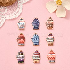 35 個 7 スタイル合金プリントペンダント  カドミウムフリー＆ニッケルフリー＆鉛フリー  手袋  ミックスカラー  19.5x11.5x2.5mm  穴：1.8mm  5個/スタイル&nbsp;PALLOY-CJ0002-56