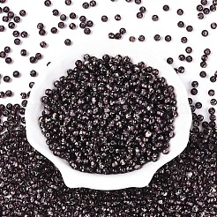 ピカソ ベーキングペイント ガラスシードビーズ  ラウンド  パープル  4~4.5mm  穴：1mm  約4500個/ポンド&nbsp;SEED-N007-35K