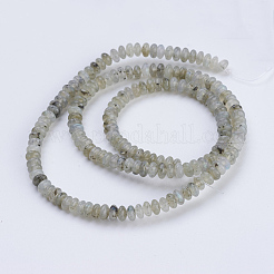 天然石ラブラドライトビーズ連売り  ロンデル  4.5~5x2~2.5mm  穴：0.8mm  約162~166個/連  15インチ&nbsp;G-P354-01-4x2mm