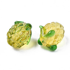 手作りランプワークビーズ  パイナップル  きいろ  13~15x12~14x12~14mm  穴：1~1.4mm&nbsp;X-LAMP-N029-005