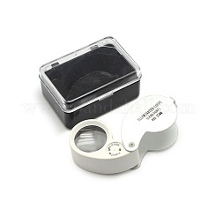 タイプ虫眼鏡ポータブル拡大鏡を特定する40のx 25 mmのジュエリー  ホワイト  57x32x25mm  ガラス：23ミリ  倍率：40倍&nbsp;TOOL-A007-B05