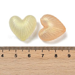 明るい透明なアクリルビーズ  ハート  グリッターパウダー付き  ミックスカラー  20x21x10.5mm  穴：2.5mm  170個/ 500g&nbsp;OACR-B031-18